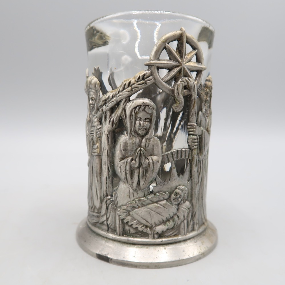 Nativity Scene Candle Holder Metal Votive Tealight Christmas Religious Decor